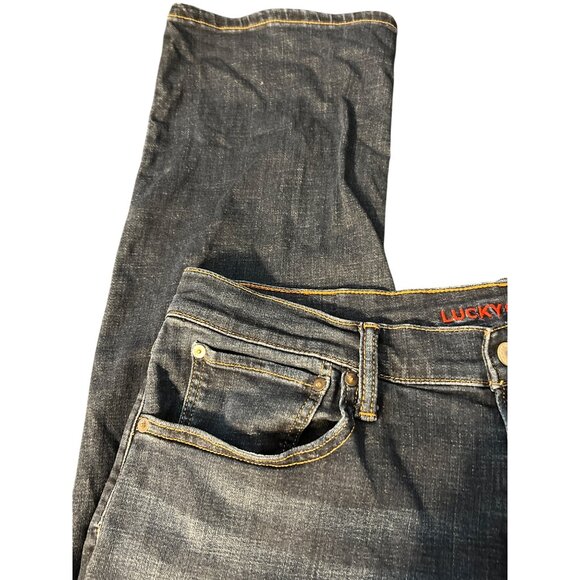 Lucky Brand Mens Relaxed Straight Jeans W36 L32 Mid-Rise Denim Dark Wash - Picture 2 of 5